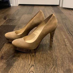 Calvin Klein suede and snakeskin heels